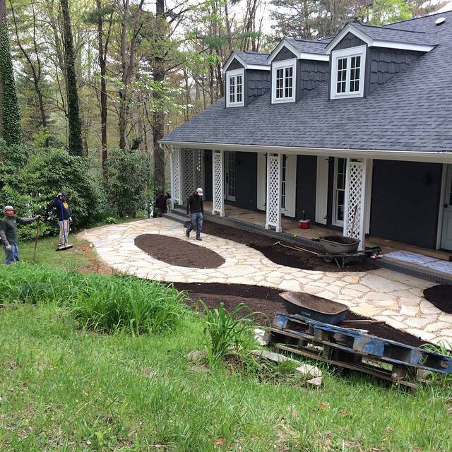 A front courtyard underway near Cashiers, NC.