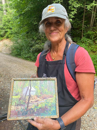 Katie Dobson Cundiff, former professor of art at RIngling College of the Arts, painted both of our tents...Our LMNL Tent and Montana Canvas Frame Tent! 